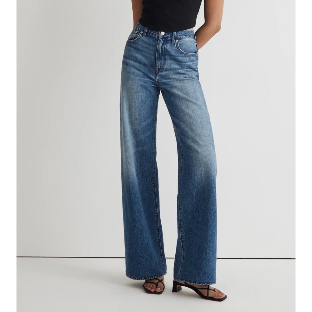 Madewell Superwide-Leg Jeans Womens 29 Blue Denim High Rise Baggy Retro